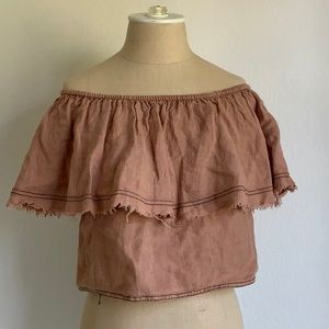 NWT Zara off the shoulder linen top